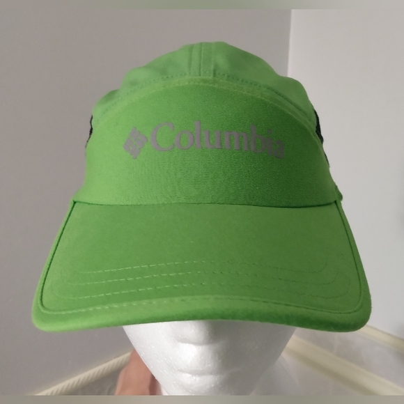 Columbia 5 Panel Floppy Cycling Sport Neon Green Adjustable Men's Nylon Cap Hat - Picture 2 of 12